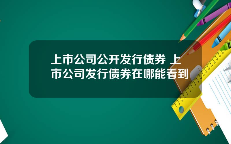 上市公司公开发行债券 上市公司发行债券在哪能看到